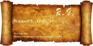 Ruppert Irén névjegykártya
