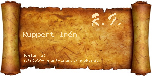 Ruppert Irén névjegykártya